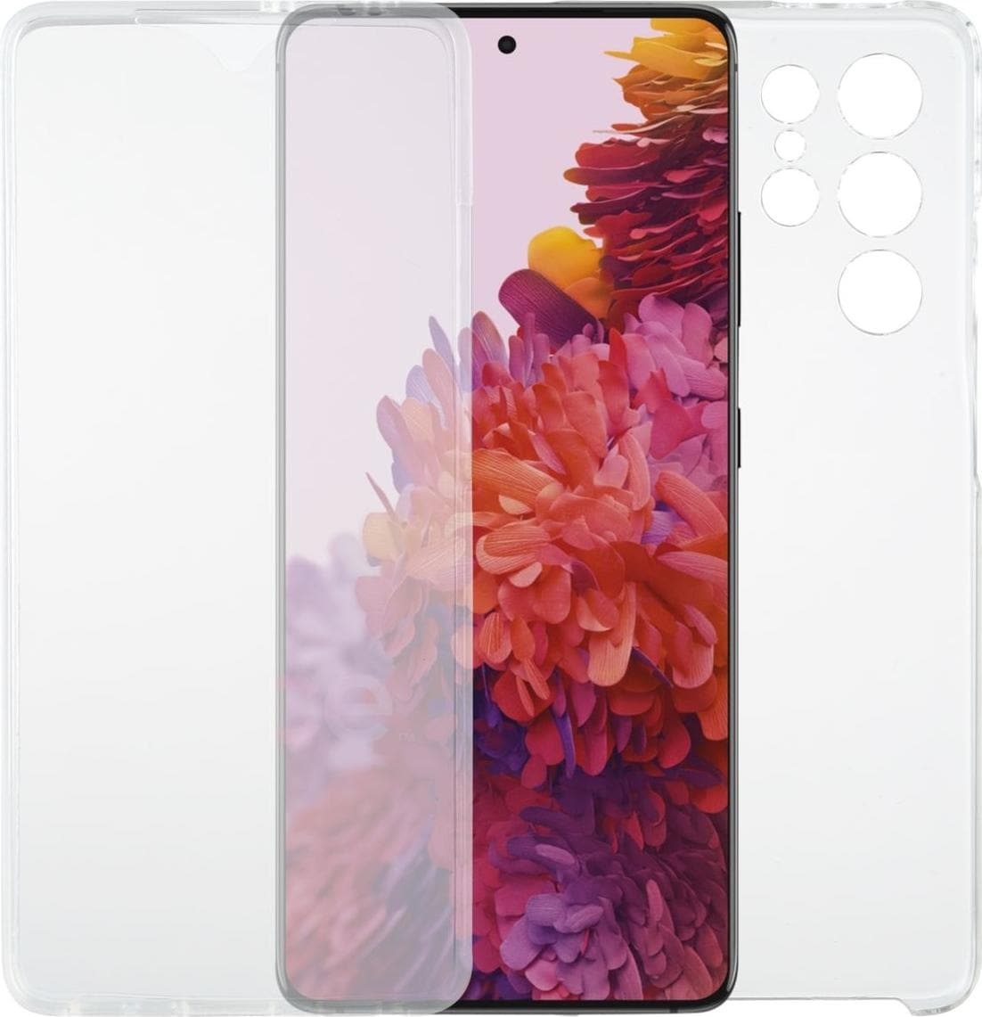 König Design Hülle Handy Schutz für Samsung Galaxy S21 Ultra Case Cover Tasche Transparent (Galaxy S21 Ultra), Smartphone Hülle, Transparent