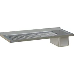 HAGOLA Schankdeck-Abdeckung, hinten Wandanschluss,1600x 50 x 660 mm, Becken rechts,
