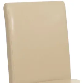 Mendler 4er-Set Esszimmerstuhl Stuhl Küchenstuhl Littau ~ Leder, creme dunkle Beine