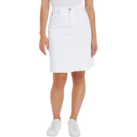 Tommy Hilfiger Jeansrock »DNM A-LINE Skirt HW White), Webrock mit Logostickerei, weiß