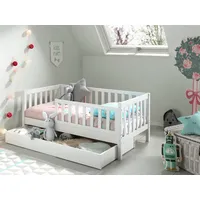 Vipack Kinderbett Juniorbett 70 x 140 cm Kiefer massiv weiß lackiert