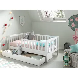 Vipack Kinderbett Juniorbett 70 x 140 cm Kiefer massiv weiß lackiert