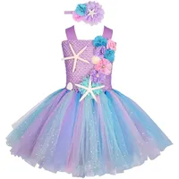 Bexdug Mädchen Tutu Kleid, Ärmellose Kleider mit Rüschen im Meerjungfrau-St, mit Blumen-Haarnadel-Mädchen-Blumen-Kleider-Partei-Kostü -Outfits