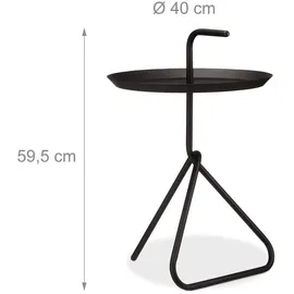 Relaxdays Beistelltisch Metall, mit Griff schwarz