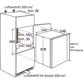 Schoepf KSE510A+ Einbaukühlschrank (129 l, 879 mm hoch)