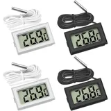Digitales Thermometer Mit Wasserdichten Externen Sonden Für Kühlschrank, Gefrierschrank Und Aquarium, 4 Stück.