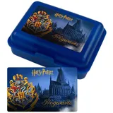 HARRY POTTER Brotdose Hogwarts Lunchbox Butterbrotdose mit Trennwand blau