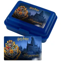 HARRY POTTER Brotdose Hogwarts Lunchbox Butterbrotdose mit Trennwand blau