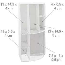 Relaxdays Schreibtisch-Organizer Metall 19000 x 12500 mm Weiß 6 St.