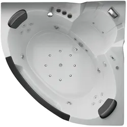 Whirlpool Sprudelwanne Sprudelbad Eckwanne Badewanne Whirlwanne Massagewanne  Badewanne Düsen LED Badezimmer Badzubehör Villa Carlotta 1,4 m Jet-Line