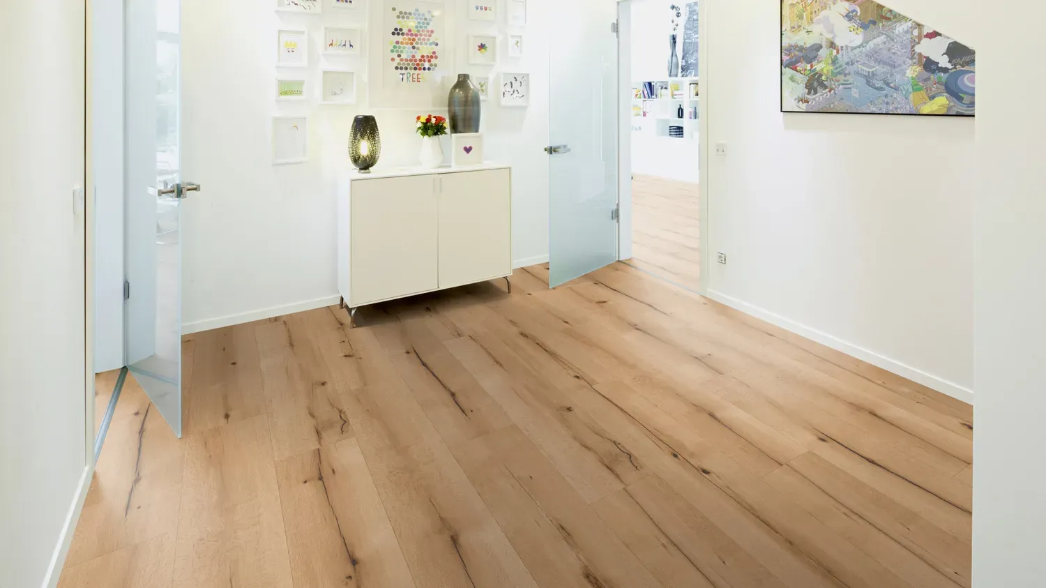 ter Hürne Trend Edition Laminat fein-gebürstet Landhausdiele breit Iko Premium-Laminatboden Eiche Art Deco 1285x280x8 mm