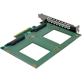 InLine PCIe Karte zu 2x intern U.2 NVMe SFF-8639 - Bifurcation, x8, breit