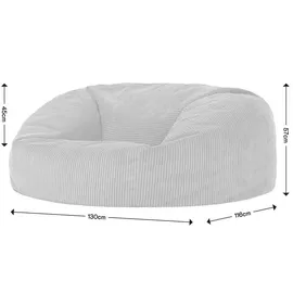 I.C.O.N. icon Riesensitzsack, Grau, Kunststoff, 2-Sitzer, 130x57x116 cm, Hergestellt in Deutschland, Oeko-Tex® Standard 100, Wohnzimmer, Hocker, Sitzsäcke, XXL Sitzsäcke