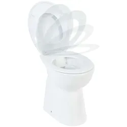 vidaXL Hohe Spülrandlose Toilette Soft-Close 7 cm Höher Keramik Weiß