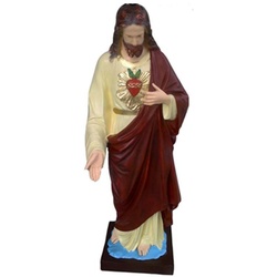 JVmoebel Dekofigur Deko Figur Statue Skulptur 113 cm Figuren Statuen Skulpturen Jesus beige