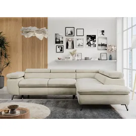 MKS Meble Ecksofa mit Schlaffunktion Peter - beige ¦ Maße (cm): B: 273 H: 76