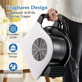 Costway Bodengebläse 33 cm Standventilator Schwarz/Weiß