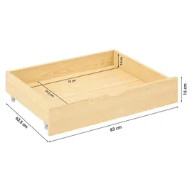 Homestyle4u Bettkasten in Braun 173x16x63 cm 1910