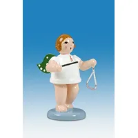 Rudolphs Schatzkiste Holzfigur Engel mit Triangel und Krone Höhe 6cm NEU Holzengel Instrument Seiffen Erzgebirge Figur Dekoration Holzfiguren Weihnachten Fensterschmuck Spielzeug Deko Weihnachtsfigur