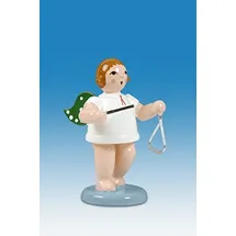Rudolphs Schatzkiste Holzfigur Engel mit Triangel und Krone Höhe 6cm NEU Holzengel Instrument Seiffen Erzgebirge Figur Dekoration Holzfiguren Weihnachten Fensterschmuck Spielzeug Deko Weihnachtsfigur