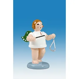 Rudolphs Schatzkiste Holzfigur Engel mit Triangel und Krone Höhe 6cm NEU Holzengel Instrument Seiffen Erzgebirge Figur Dekoration Holzfiguren Weihnachten Fensterschmuck Spielzeug Deko Weihnachtsfigur