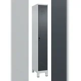 C+P Spind Classic PLUS, Füßen, 1 Abteil, HxBxT 195x30x50cm, Sicherheitsdrehriegel, Hellgrau/Anthrazit von PROREGAL