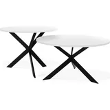 WFL GROUP Couchtisch Lev Weiß Rund 75 x 42 cm