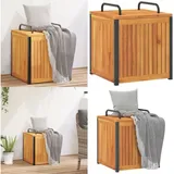 Vidaxl - Gartenbox 45x45x45/53 cm Massivholz Akazie und Stahl - Holz Gartenbox - Akaciaschrank - Outdoor Box - Gartenschuppen - Lagerraum Garten