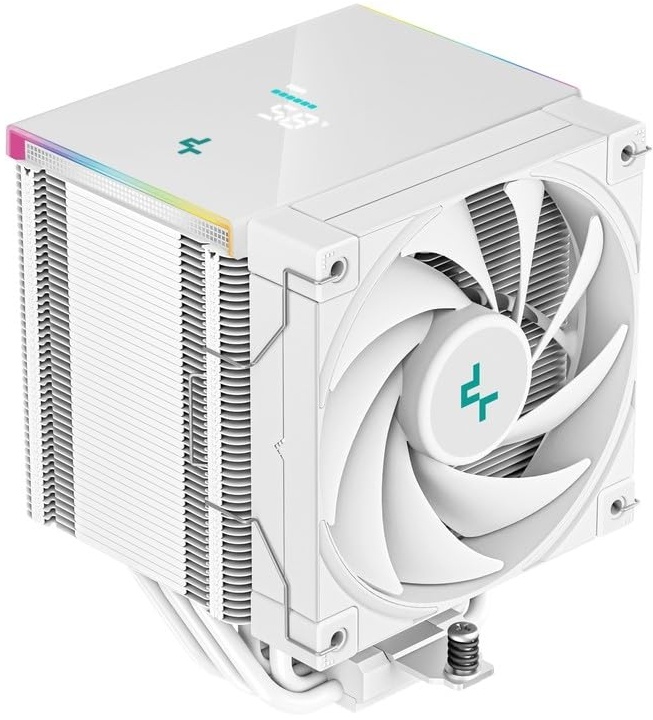 Deepcool AK500 DIGITAL WH Series Features an Offset Design That Reduces Interference with Memory While Equipped with a Large Heat Sink. Digital Panel Allows Monitoring of CPU Temperature and Usage