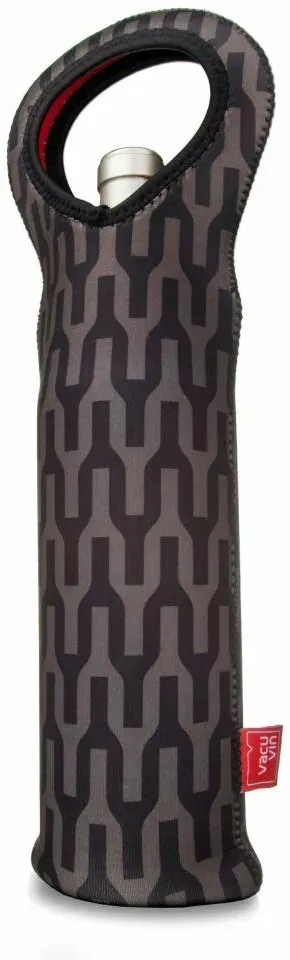 Dutch Creative Brands Vacu Vin Flaschentasche Single, Flaschenträger, Transporthülle, Tragehülle, Nylon, Polyester, Braun, 36255606