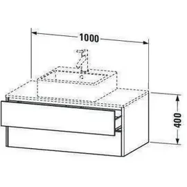 Duravit XSquare Waschtischunterbau wandhängend 100,0 x 54,8 cm, 2 Schubkästen, XS491107575 WTU 400x1000x548,