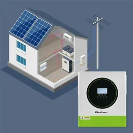 Qoltec Hybrid Off-Grid Solar Wechselrichter 3500W 24V MPPT BMS WLAN