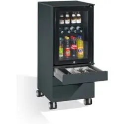 C+P Kühlschrank-Caddy Asisto für Besteck und Geschirr, H1150xB500xT600mm Schwarzgrau