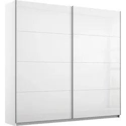 Schwebetürenschrank »Kleiderschrank Schrank Garderobe Schlafzimmerschrank THANOS«, (in 3 verschiedenen Ausstattungen BASIC/CLASSIC/PREMIUM), Optional mit Spiegel, Metall-Griffleisten alufarben MADE IN GERMANY, Alpinweiß/Hochglanz Weiß, , 55253100-0...