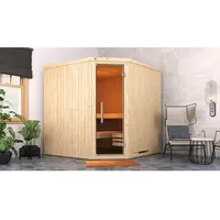 Weka Element-Ecksauna Varberg 3 Sparset 7,5 kW OS Glastür