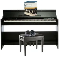 KeymaXX E-Piano Set, SDP-155, Schwarz, 88 Tasten, Hammermechanik, 128-stimmige