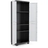 Keter Linear Cabinet, Grau, Silber, 4 Regale, Bodenstehend, Universal, 2 Tür(en), Drehtür - Grau/Silber