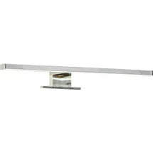 Saphir LED Spiegelleuchte Quickset LED-Aufsatzleuchte für Spiegel o. Spiegelschrank, Chrom Glanz, LED fest integriert, Kaltweiß, Badlampe 30 cm breit, Lichtfarbe kaltweiß, Kunststoff, 480 LM, 6500K silberfarben