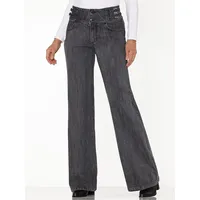 Heine Bootcut-Jeans HEINE, Damen, Gr. 38, Normalgrößen, blau (graphit