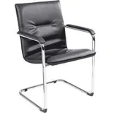 ede logistik Freischwinger RUMBA chrom/Ku-leder schw.