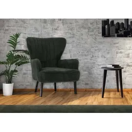 Mendler Lounge-Sessel HWC-K37 Cord 75 x 80 x 75 cm dunkelgrün mit Kissen