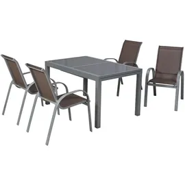 Merxx Amalfi Set 5-tlg. Tisch 220 x 90 cm taupe