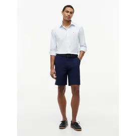Tommy Hilfiger "DOVER", Herren, Gr. 31, N-Gr, blau (carbon navy), Web, Obermaterial: 72% Polyester, 19% Baumwolle, 9% Elasthan, regular fit kniefrei, Hosen Chinoshorts, mit Flag-Stickerei