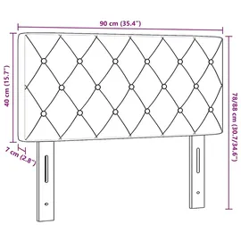 vidaXL Samt-kopfteil Argyle mit Kopfteil Schwarz 90 cm Samt