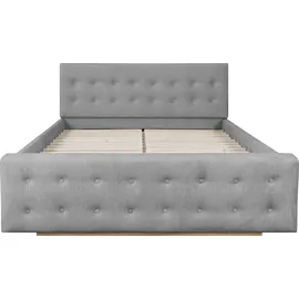 Home Affaire Polsterbett HOME AFFAIRE "Vaine", silber (silberfarben), B:171cm H:96cm L:245cm, Samtoptik (100% Polyester), Betten, Polsterbett, in 5 Breiten, auch in Länge 220 cm, incl. Roll-Lattenrost