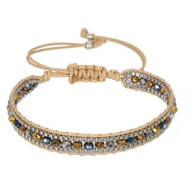 Saraswati Crystal Armband Beige 14-28cm
