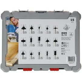 Bosch Fräser-Set, 15-teilig, inklusive gratis Cuttermesser