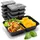 casativo 20 Lebensmittelboxen mit Deckel u. 3 Fächern, Bento-Boxen 1,2 l, wiederverwendbare Essensboxen für Mitnahme, Aufbewahrung und Einfrieren