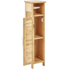 Beliani Olathe Toilettenpapier-Schrank 18 x 72 x 17 cm Hellbraun
