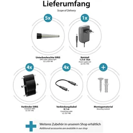 PARLAT LED Unterbau-Leuchte SIRIS flach 30cm je 370lm weiß 5er Set